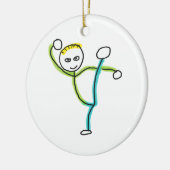 Kung Fu Stickman Keramisch Ornament (Links)