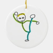 Kung Fu Stickman Keramisch Ornament (Achterkant)
