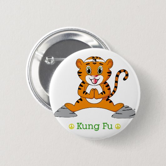Kung Fu Tiger™ Button (Voorkant /achterkant)