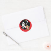 Kung Fu Tiger Chinese Sybol Red Ronde Sticker (Envelop)