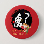 Kung Fu Tiger Fighter Enpromotion Keepslag Ronde Button 7,6 Cm (Voorkant)