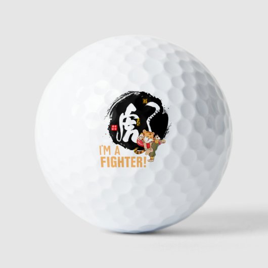 Kung Fu Tiger Fighter inspirerend Gifts Golfballen (Voorkant)