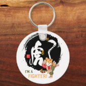 Kung Fu Tiger Fighter Inspirerend Keepomwille Keyc Sleutelhanger (Voorkant)