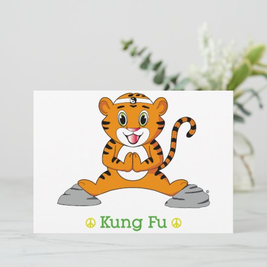 Kung Fu Tiger™ Uitnodiging (Staand voorkant)