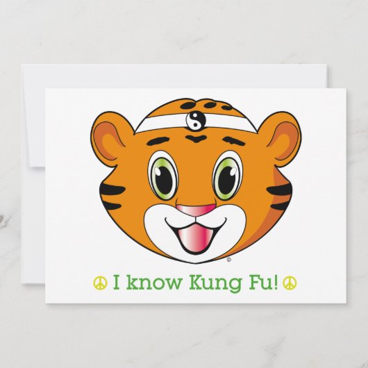 Kung Fu Tiger™ Uitnodiging (Achterkant)
