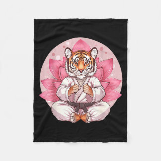 Kung Fu Tijger Lotus Bloem Kickboksen Taekwondo Fleece Deken