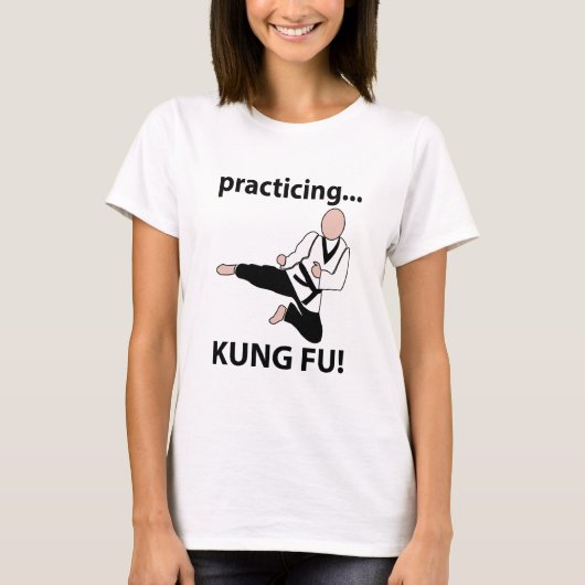Kung Fu zwarte band vechtsporten T-shirt (Voorkant)