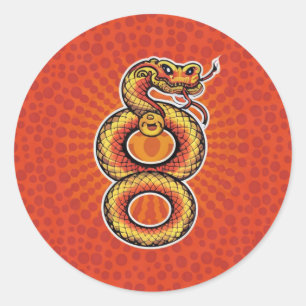 KUNG HEI FAT CHOI – DE SLANG RONDE STICKER