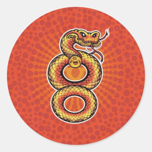 KUNG HEI FAT CHOI – DE SLANG RONDE STICKER (Voorkant)