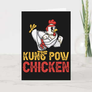 Kung Pow Kip Funny Karate Kip Ninja Een Krijger Kaart