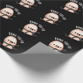 Kung Toe-fu Funny Big Toe Pun Dark BG Cadeaupapier (Hoek)