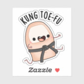 Kung Toe-fu Funny Big Toe Pun Sticker (Vel)