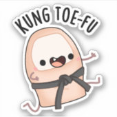 Kung Toe-fu Funny Big Toe Pun Sticker (Voorkant)