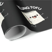 Kung Tofu Funny Kungfu Tofu Pun Dark BG Cadeaupapier (Rol Hoek)