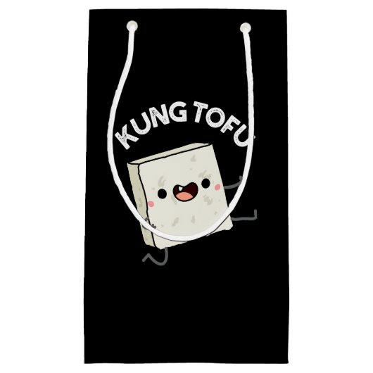 Kung Tofu Funny Kungfu Tofu Pun Dark BG Klein Cadeauzakje (Voorkant)