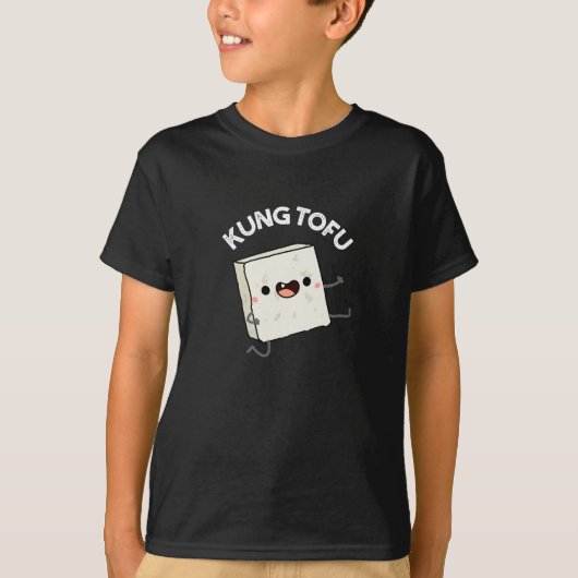Kung Tofu Funny Kungfu Tofu Pun Dark BG T-shirt (Voorkant)