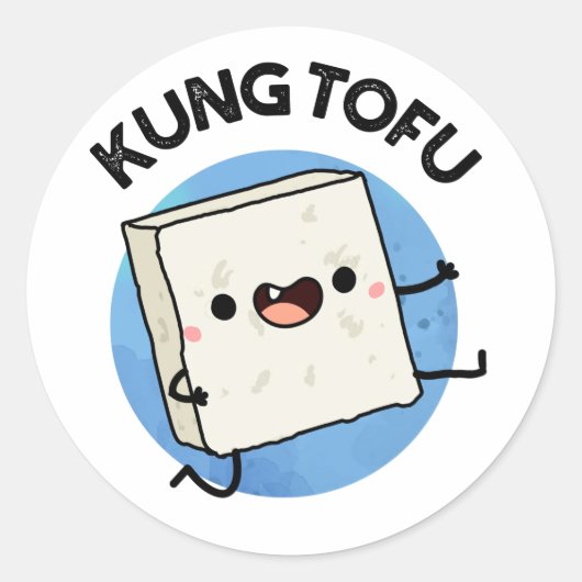 Kung Tofu Funny Kungfu Tofu Pun Ronde Sticker (Voorkant)