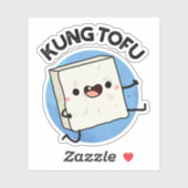 Kung Tofu Funny Kungfu Tofu Pun Sticker (Vel)