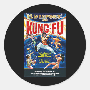  Kungfu Karate Bjj Martial Arts Film Retro Ronde Sticker