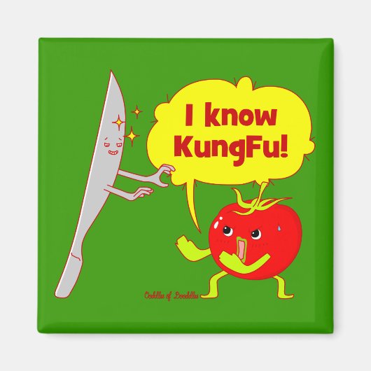 KungFu Tomaat Doodle Art Magnet (Voorkant)