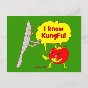 KungFu Tomato Doodle Art Briefkaart