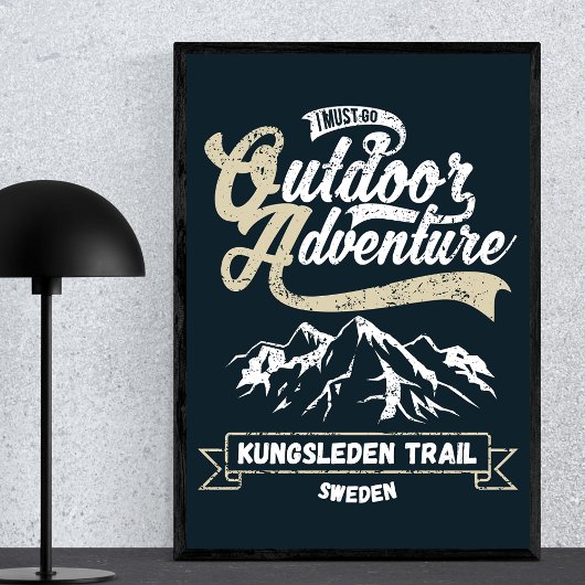 Kungsleden Trail in Lapland, Zweden - Vintage Poster