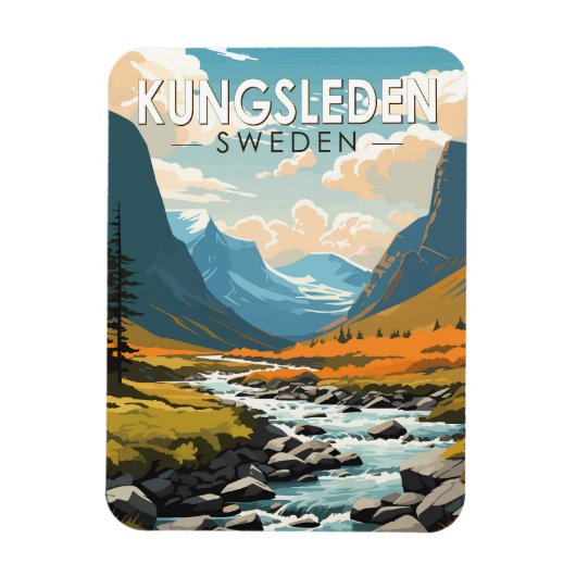 Kungsleden Zweden Reizen Kunst Vintage Magneet (Verticaal)