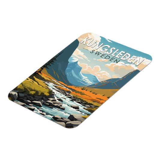 Kungsleden Zweden Reizen Kunst Vintage Magneet (Linkerzijde)