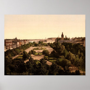 Kungstradgarden, Stockholm, Zweden, Vintage Poster