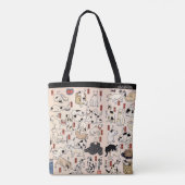 Kuniyoshi Cats – Japanese Ukiyo-e – Custom Text Tote Bag (Achterkant)