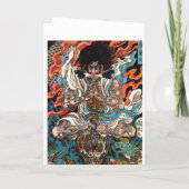 Kuniyoshi De Warrior asian samurai die de slang me Kaart (Achterkant)