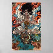 Kuniyoshi De Warrior asian samurai die de slang me Poster (Voorkant)