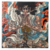 Kuniyoshi De Warrior asian samurai die de slang me Tegeltje (Voorkant)