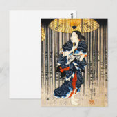 Kuniyoshi Drie vrouwen met Briefkaart van paraplu (Voorkant / Achterkant)