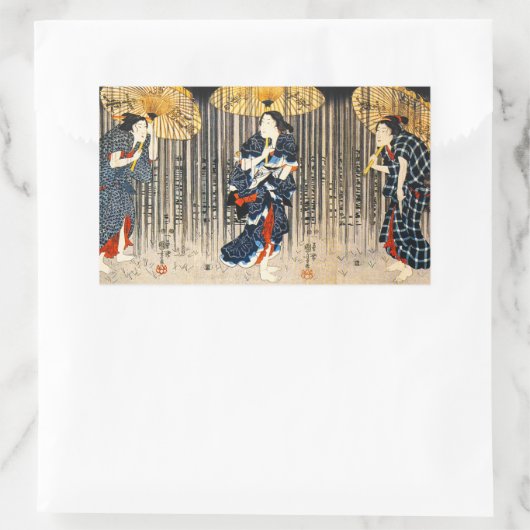 Kuniyoshi Drie vrouwen met paraplu Stickers (Tas)