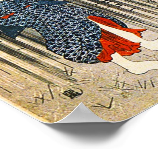 Kuniyoshi Drie vrouwen met Poster van paraplu (Hoek)