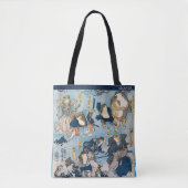 Kuniyoshi Frogs – Japanese Ukiyo-e – Custom Text Tote Bag (Voorkant)