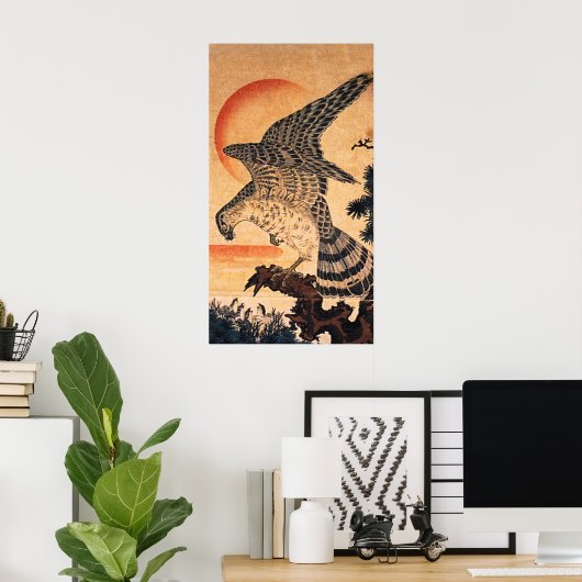Kuniyoshi Hawk Poster (Thuiskantoor)