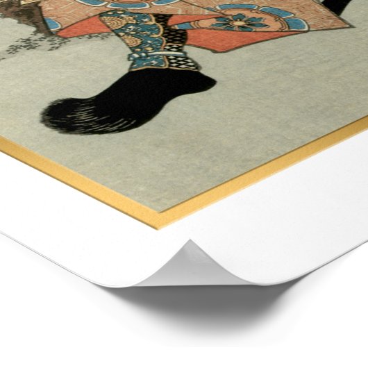 Kuniyoshi Japans Samurai Imagawa Yoshimo Poster (Hoek)