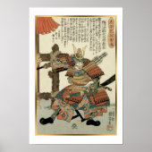 Kuniyoshi Japans Samurai Imagawa Yoshimo Poster (Voorkant)