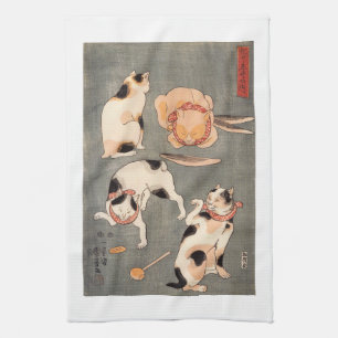  Kuniyoshi Japanse kunstschildpadden Theedoek