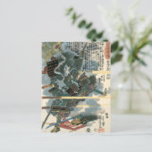 Kuniyoshi  Japanse strijdende partij Briefkaart (Staand voorkant)