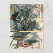 Kuniyoshi  Japanse strijdende partij Briefkaart (Voorkant)