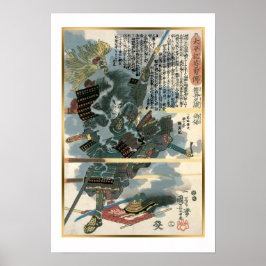 Kuniyoshi Japanse strijdende partij Poster