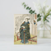 Kuniyoshi  Japanse strijder Takenaka Hanbei Briefkaart (Staand voorkant)
