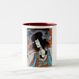 Kuniyoshi kabuki actor kunst tweekleurige koffiemok