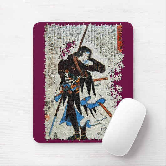 Kuniyoshi ronin puzzle Yato Yomoshichi Norikane Muismat (Met muis)