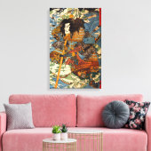 Kuniyoshi Samurai Canvas Print (Insitu (Woonkamer))