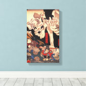 Kuniyoshi Skelet Canvas Print (Insitu (Houten vloer))