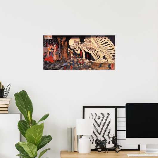 Kuniyoshi Skeleton Poster (Thuiskantoor)